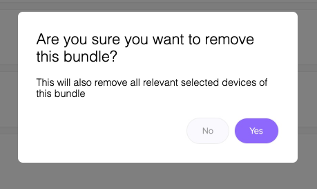 Click Yes to confirm delete the bundle