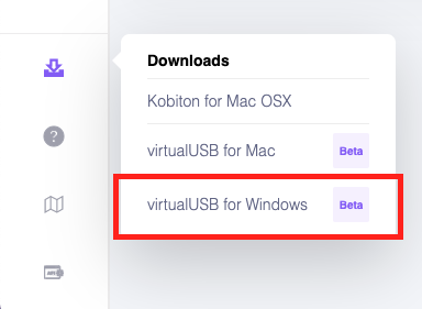Download virtual USB from Kobiton portal