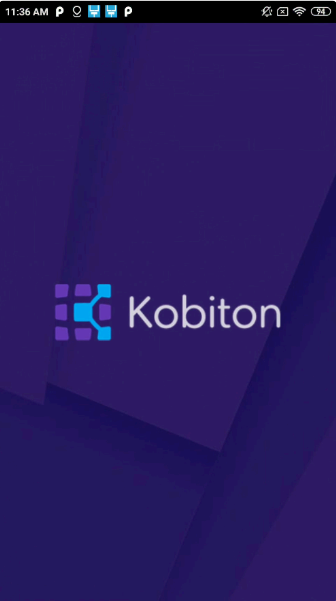 device screen changes and shows Kobiton name and logo