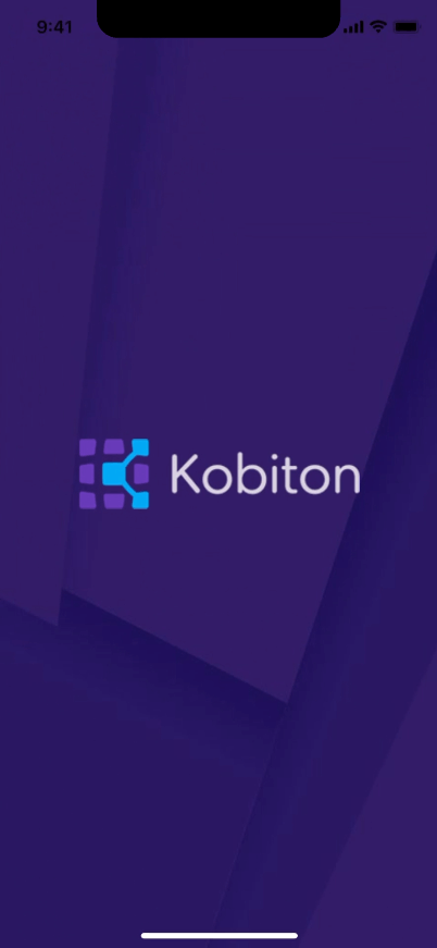 Device screen changes and shows the Kobiton name and logo
