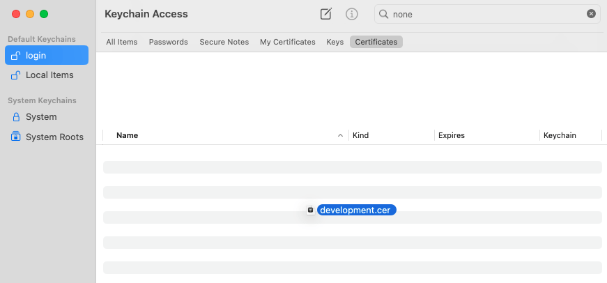 On your macOS device, launch *Keychain Access*