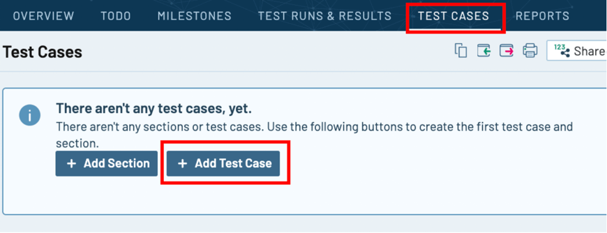 Select Test Cases, then Add Test Case