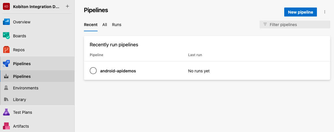 Select your pipeline on Azure