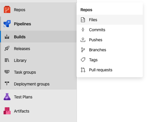 Click Repos, then Files
