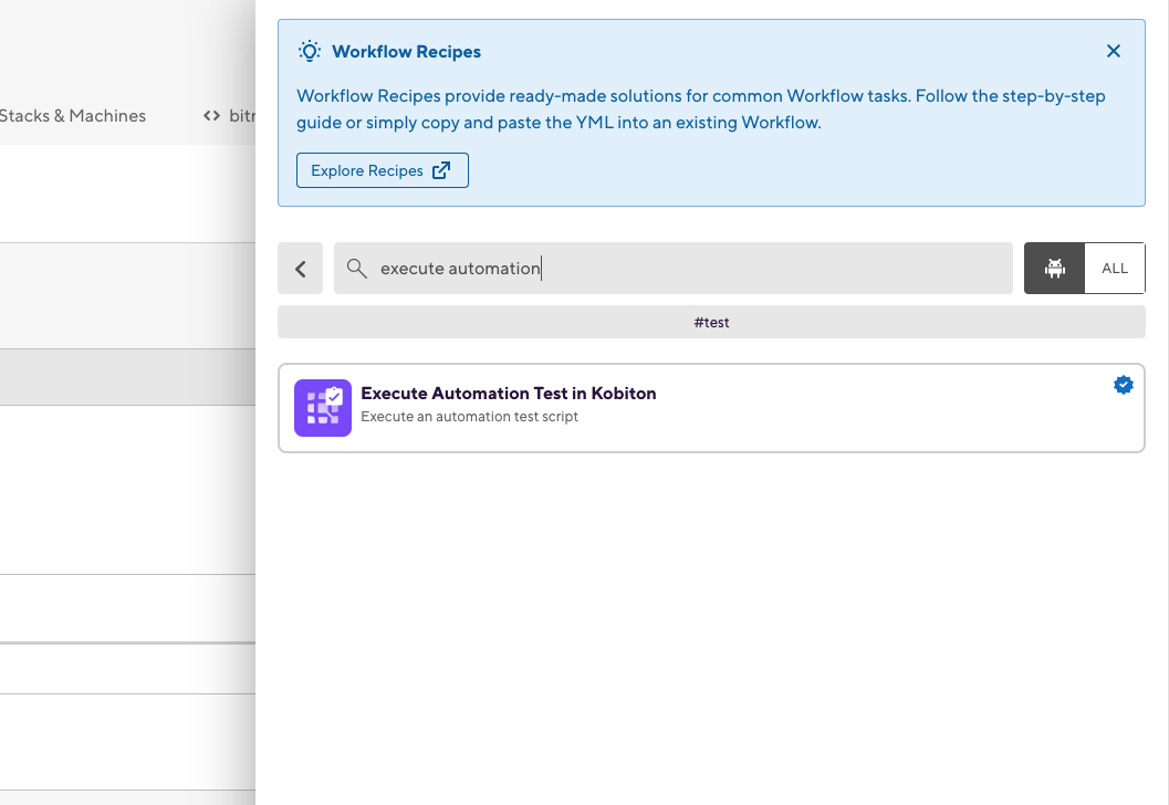 Search for the step in the Workflow editor