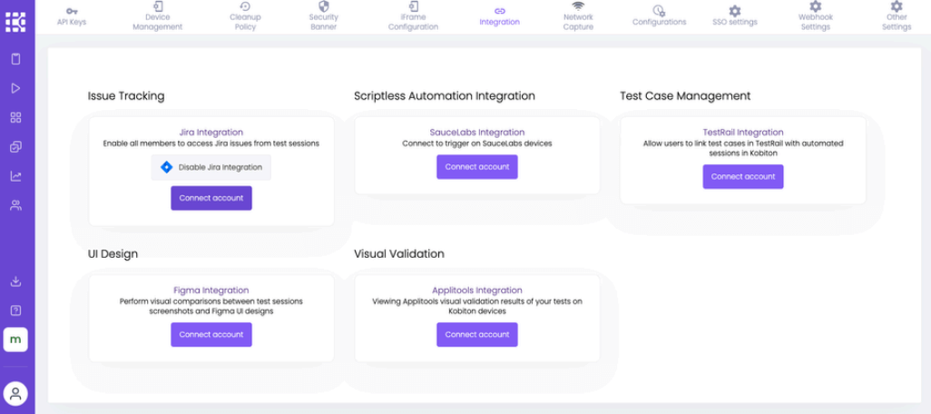 A closeup image of the integrations page with Jira highlighted.
