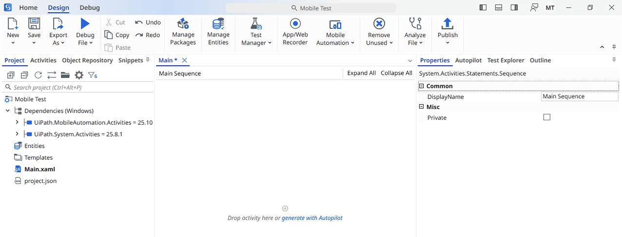 Studio project window open.