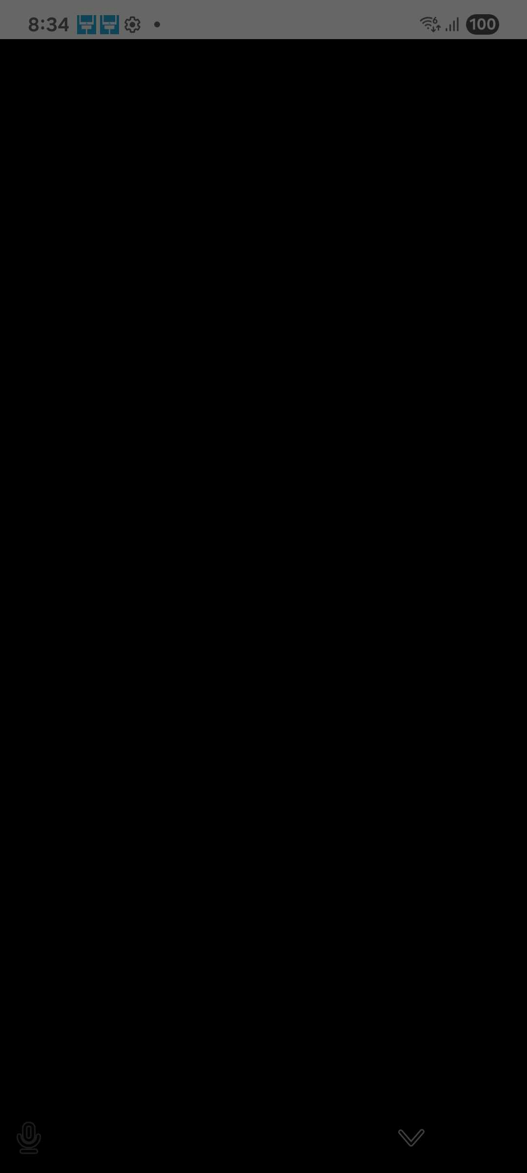 A black device screen on Android device.