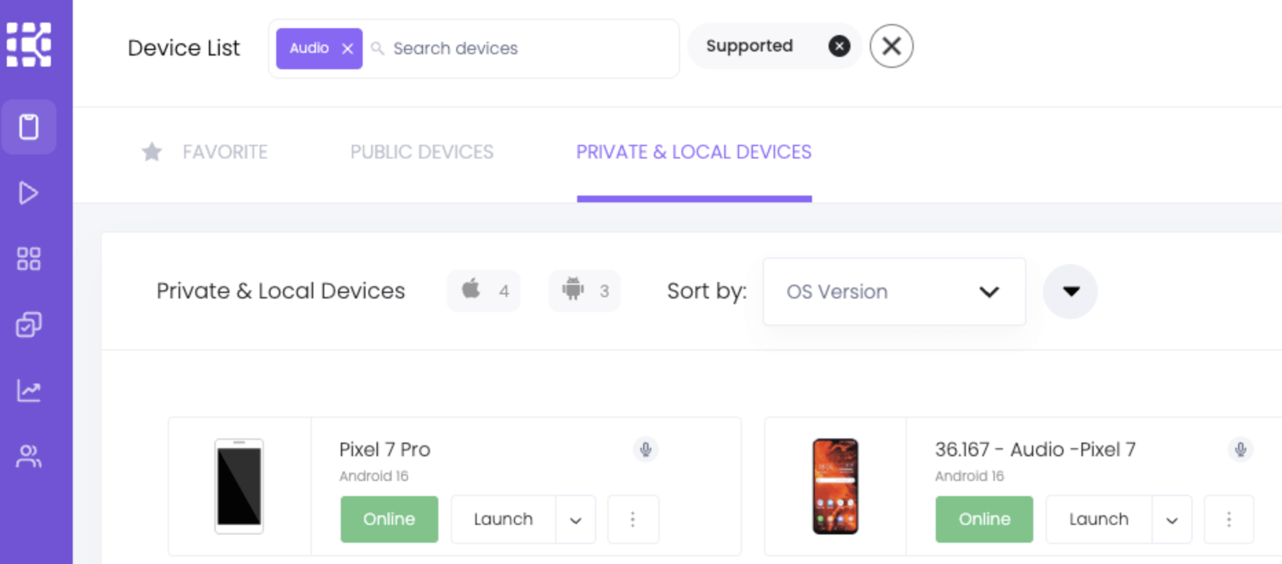 Two devices with microphone icons