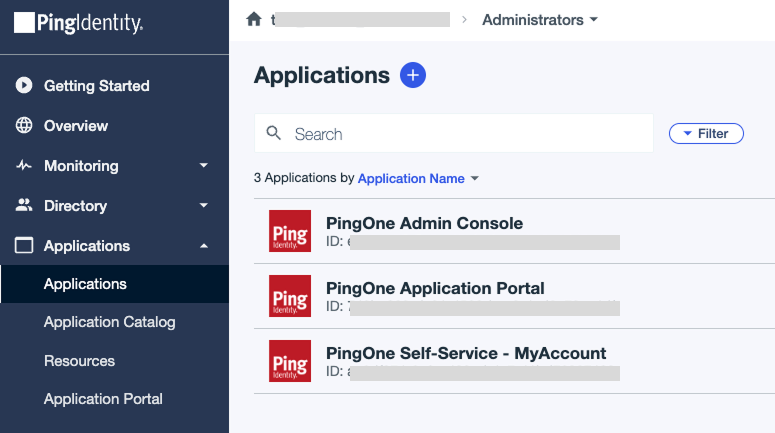 ping applications menu