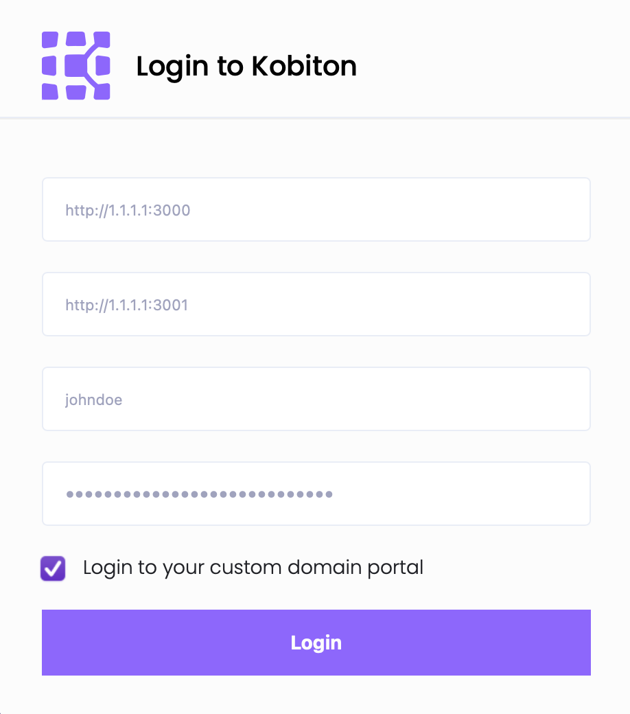 Log in with custom URL