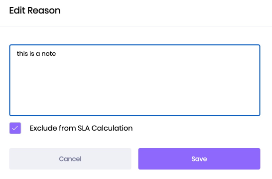 Check the exclude from SLA Calculation