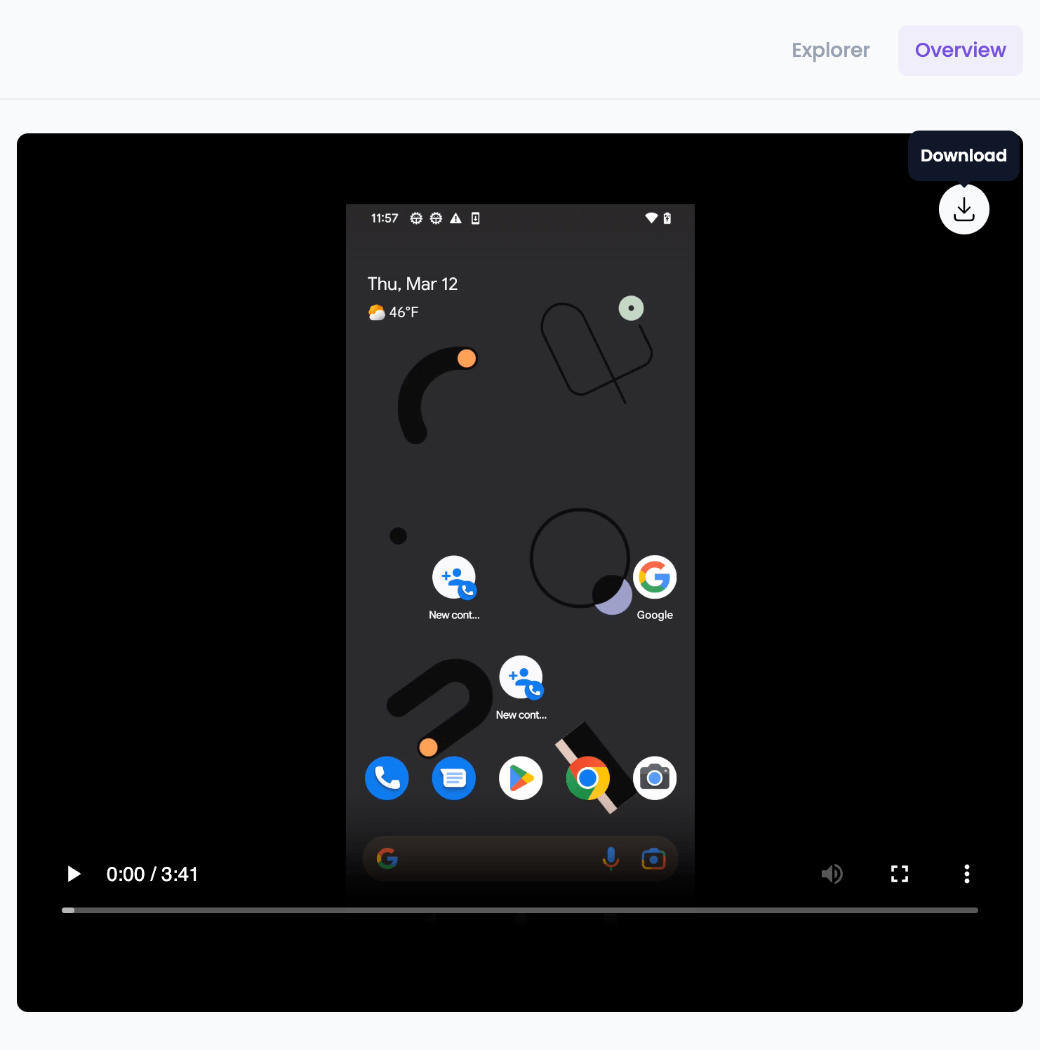Download video of test session
